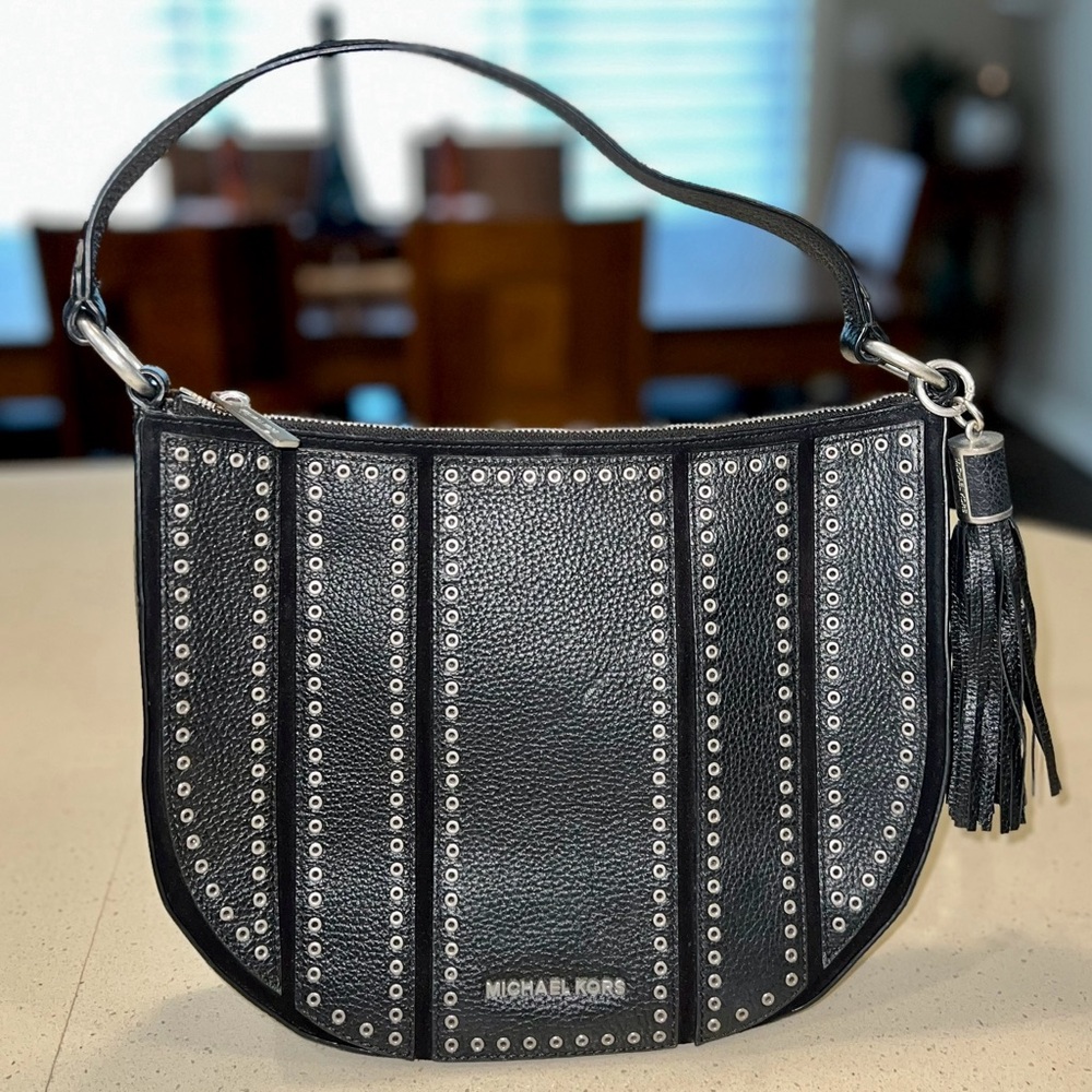 Michael Kors Black Leather Grommet Women's Bag